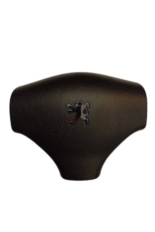 ایربگ راننده پژو ۲۰۶ سمت چپ مدل ایمن – نمای جلویی با لوگوی پژو و طراحی فابریک داشبورد، مناسب نصب روی فرمان خودرو