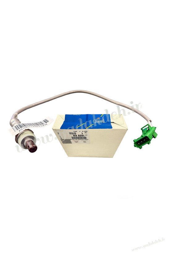 سنسور اکسیژن پژو ۲۰۶ ;کنار جعبه ایساکو، با سوکت سبز و کابل خاکستری