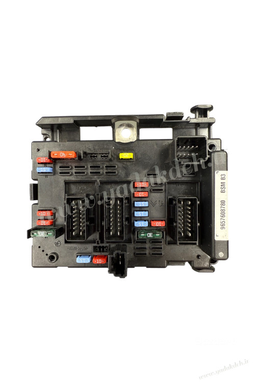 نقشه چیدمان فیوزها و سوکت های جعبه فیوز BSM B3 پژو 206 (BM34) اصلی با کد فنی